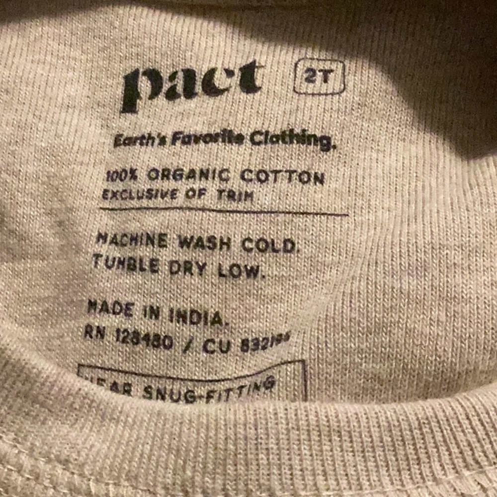 PACT organic cotton gingerbread pajama set size 2t - Picture 7 of 8